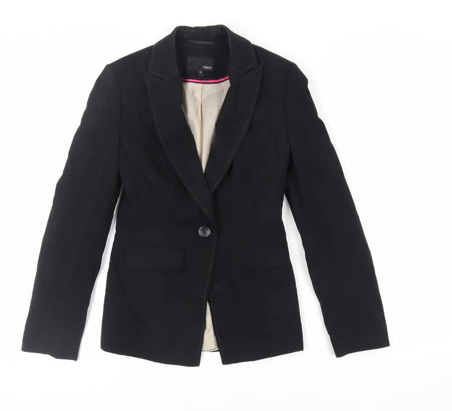 NEXT Womens Black Jacket Blazer Size 6 Button