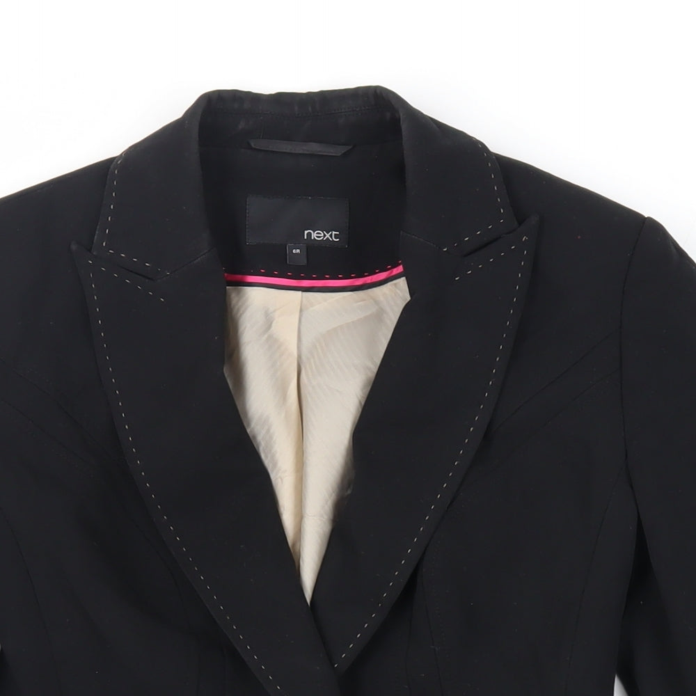 NEXT Womens Black Jacket Blazer Size 6 Button