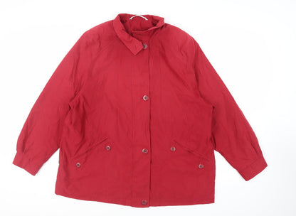 Marks & Spencer Womens Red Jacket Size 18 Zip - Lightweight