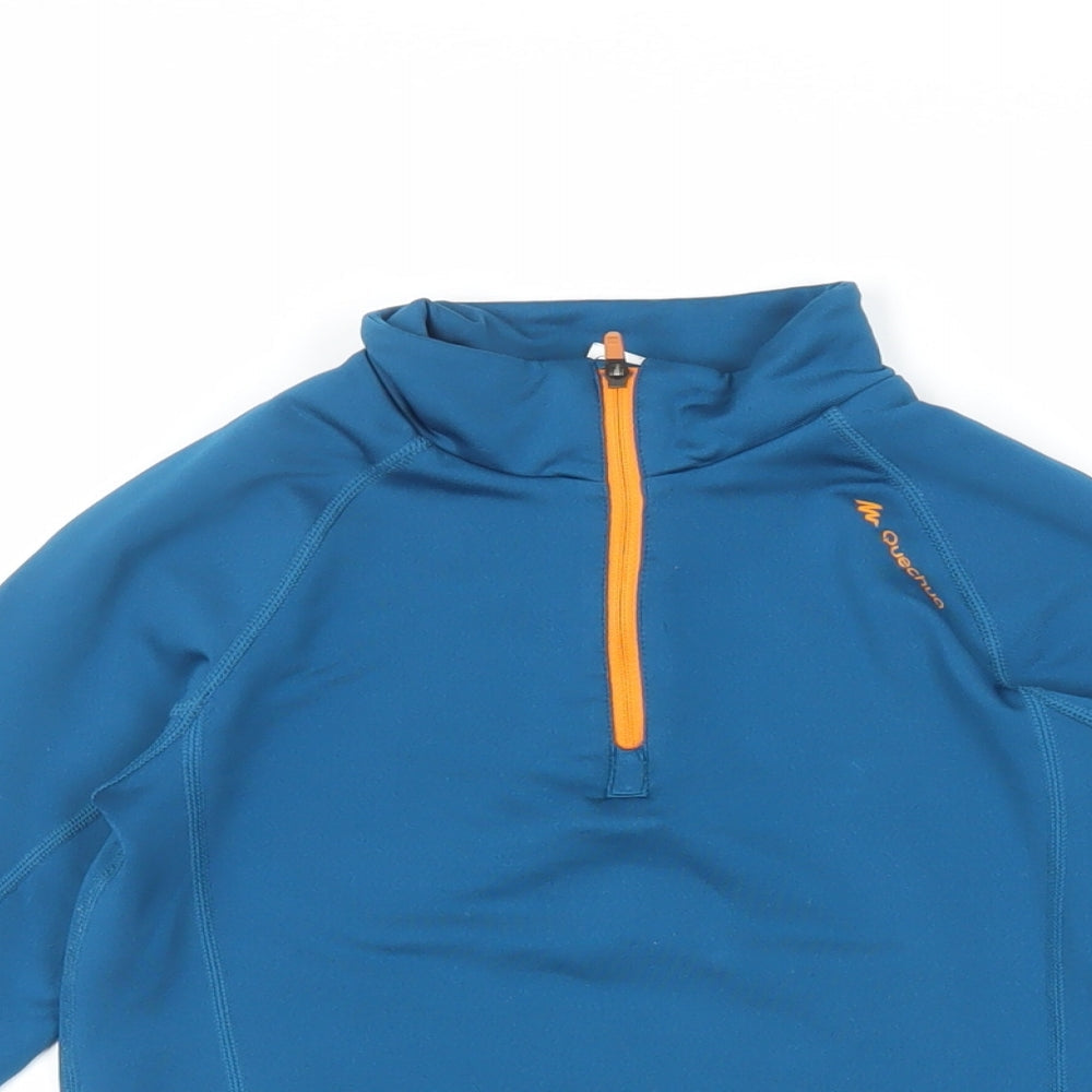 Oxylane Boys Blue Polyester Pullover Sweatshirt Size 10 Years Zip - Lightweight