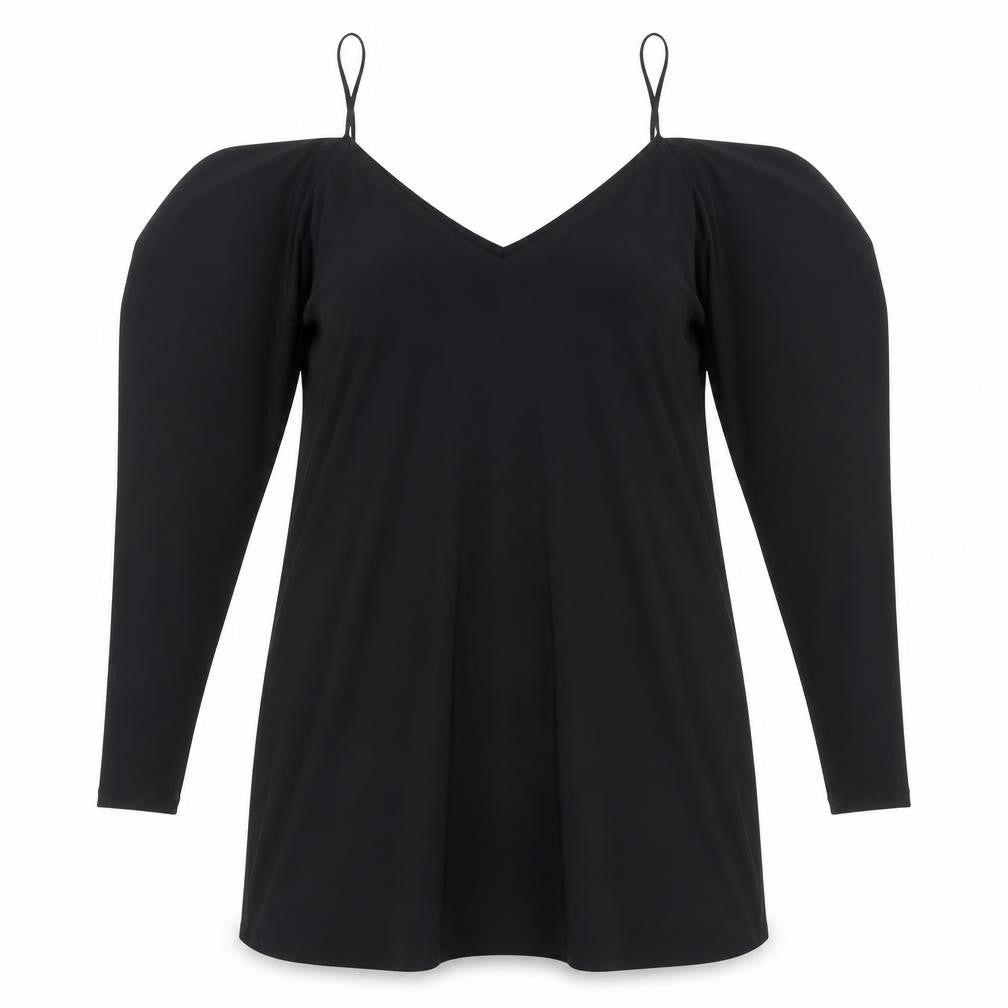 River Island Womens Black Polyester Mini Size 10 Off the Shoulder Pullover