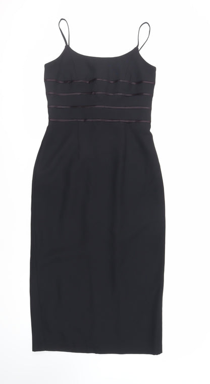 Additional front view of Principles women’s black polyester sheath, size UK 12, roll neck zip - lined