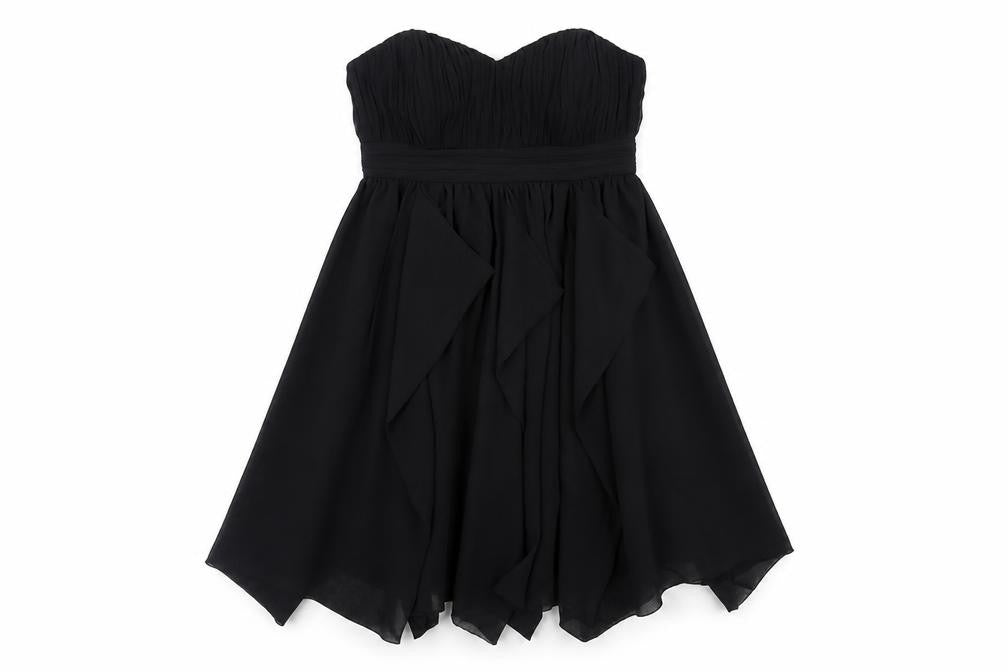 ASOS Womens Black Polyester A-Line Size 12 Sweetheart Zip - Strapless