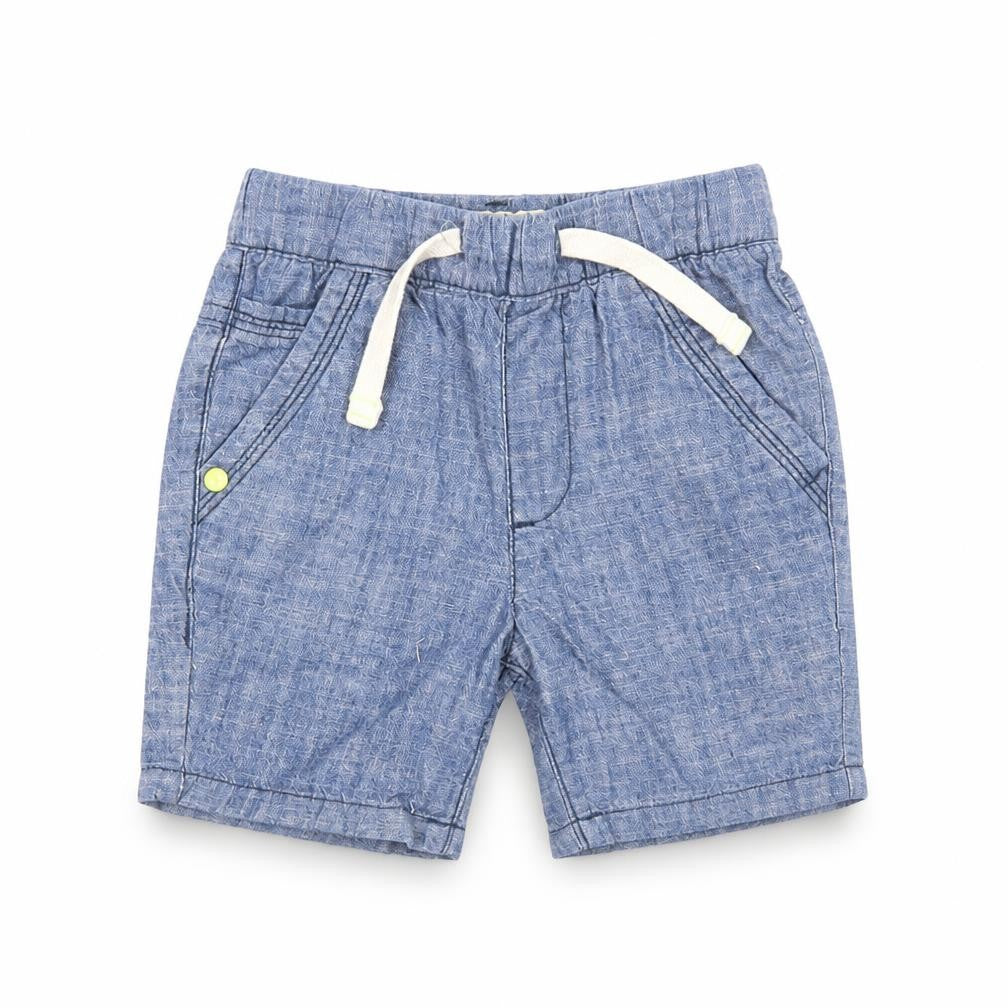 NEXT Baby Blue Cotton Cropped Jeans Size 9-12 Months Drawstring