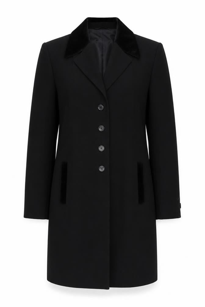 Barisal Womens Black Overcoat Coat Size 12 Button - Lightweight