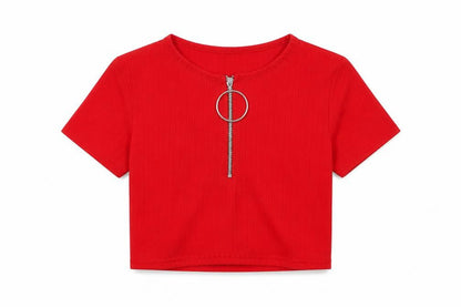 PRETTYLITTLETHING Womens Red Polyester Basic T-Shirt Size 12 Round Neck