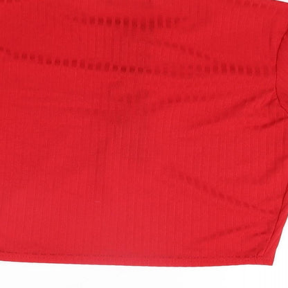 PRETTYLITTLETHING Womens Red Polyester Basic T-Shirt Size 12 Round Neck