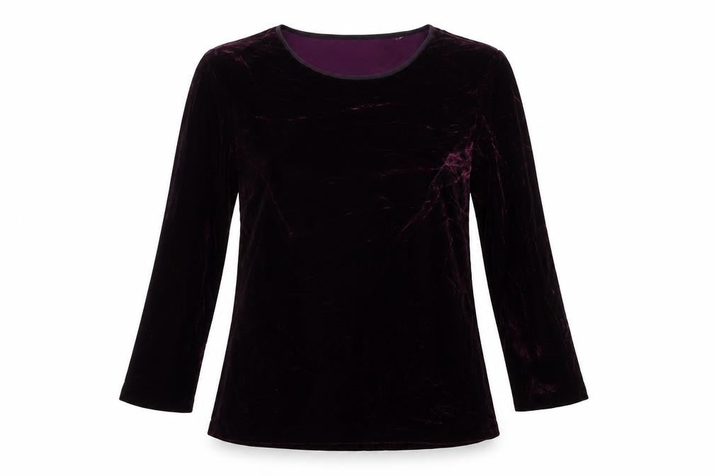 Fenn Wright Manson Womens Purple Viscose Basic T-Shirt Size 14 Round Neck