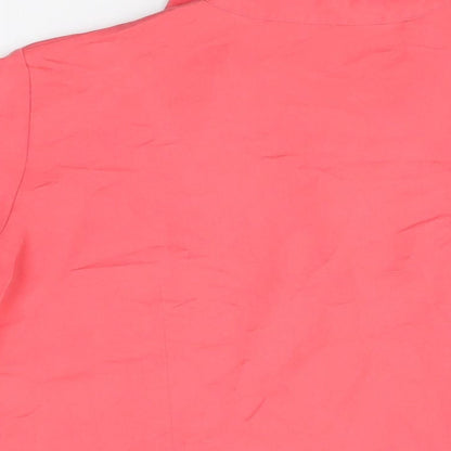 Marks & Spencer Womens Pink Viscose Basic Button-Up Size 18 Collared