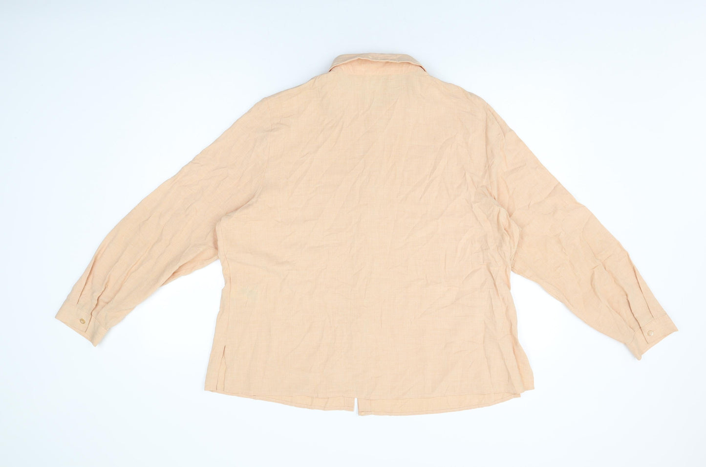 Marks and Spencer Womens Orange Viscose Basic Button-Up Size 20 Collared
