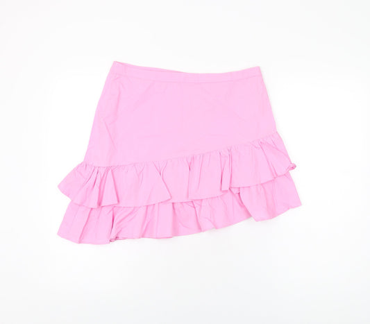 Trevi Womens Pink Cotton Mini Skirt Size 12 Zip