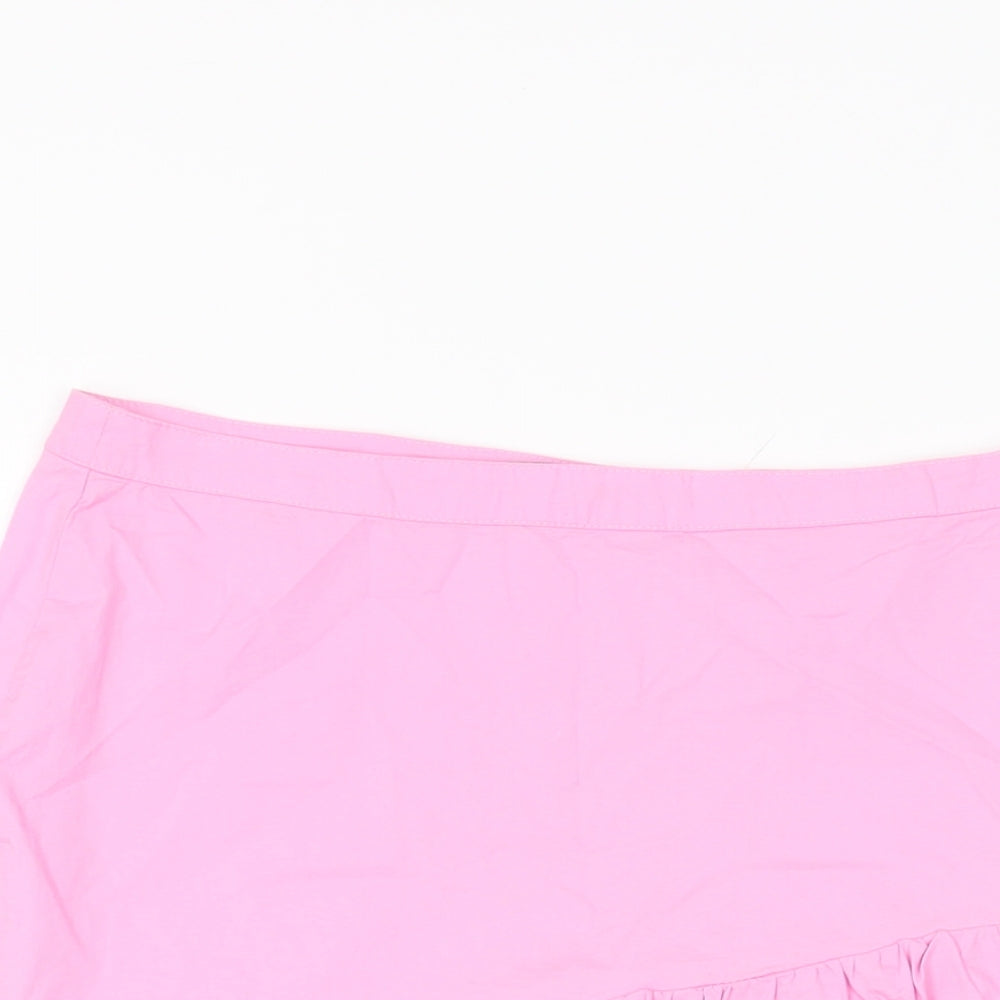 Trevi Womens Pink Cotton Mini Skirt Size 12 Zip