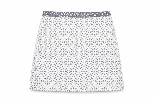 Topshop Womens White Floral Polyester Mini Skirt Size 8 Zip