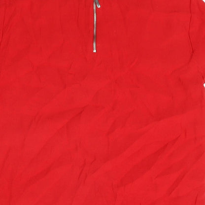 Marks & Spencer Womens Red Viscose Basic T-Shirt Size 12 Round Neck