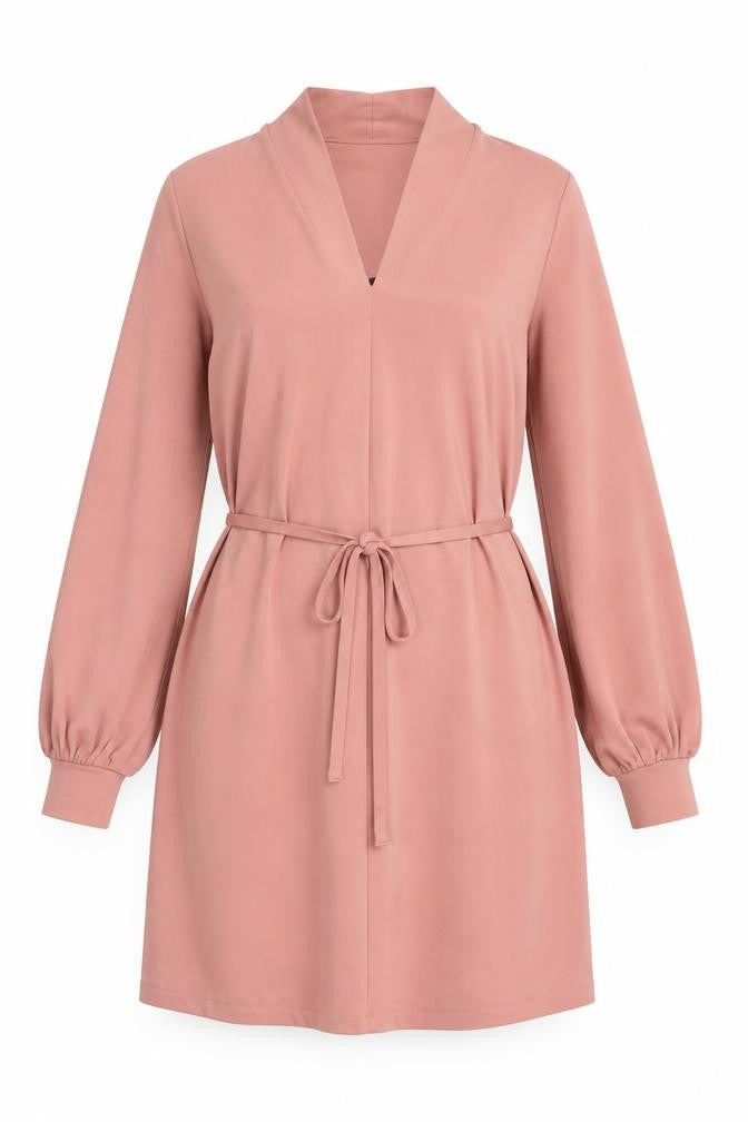 H&M Womens Pink Polyester Shift Size S V-Neck Pullover