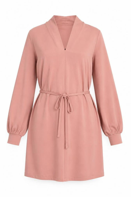 H&M Womens Pink Polyester Shift Size S V-Neck Pullover
