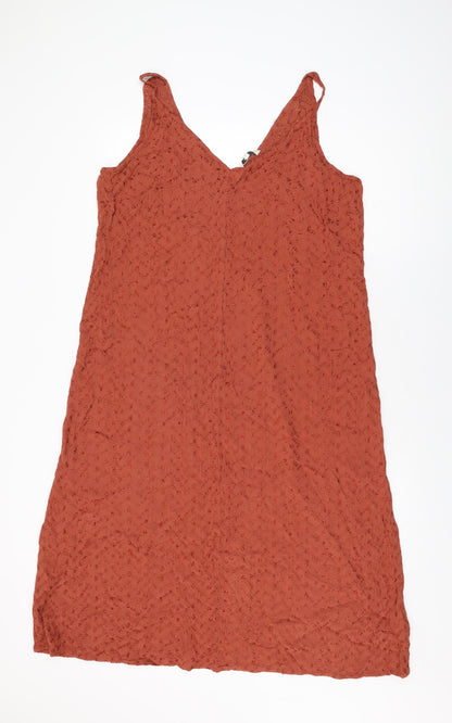 Next Womens Brown Viscose Shift Size 18 V-Neck Pullover