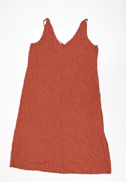 Next Womens Brown Viscose Shift Size 18 V-Neck Pullover