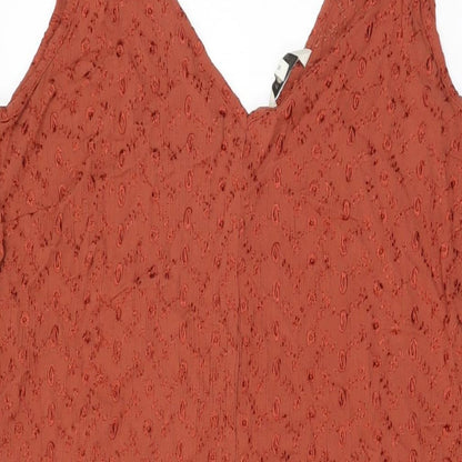 Next Womens Brown Viscose Shift Size 18 V-Neck Pullover