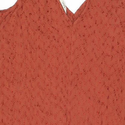 Next Womens Brown Viscose Shift Size 18 V-Neck Pullover