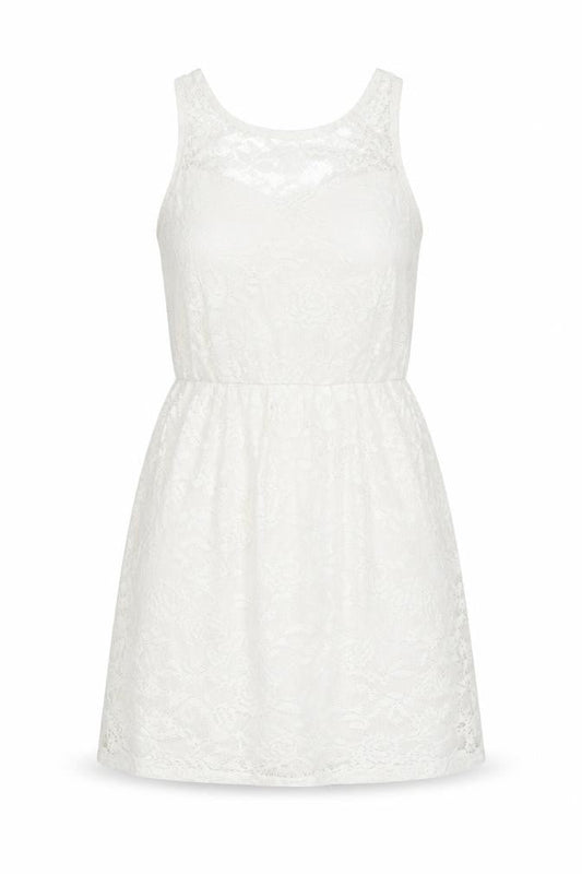 Dorothy Perkins Womens White Floral Polyester Skater Dress Size 8 Round Neck Pullover
