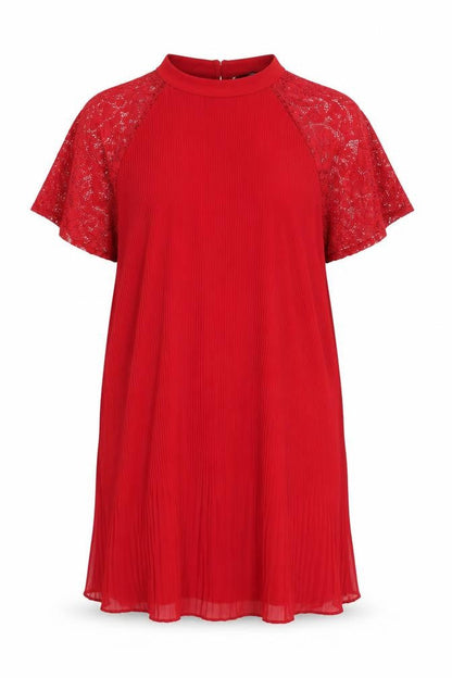 Next Womens Red Polyester Shift Size 14 Round Neck Button