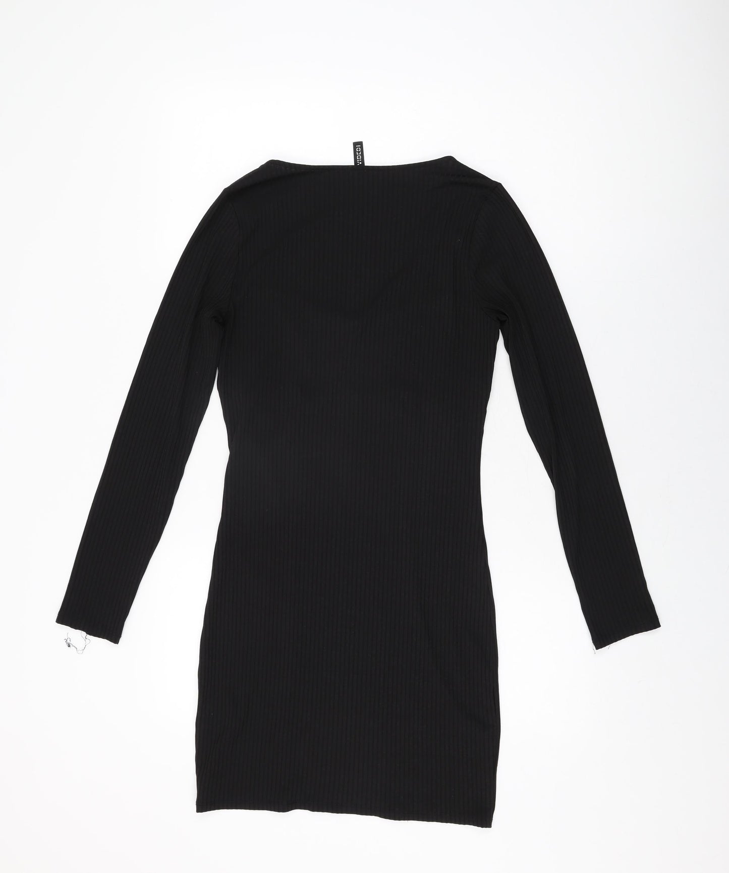 H&M Womens Black Polyester Bodycon Size M Sweetheart Pullover