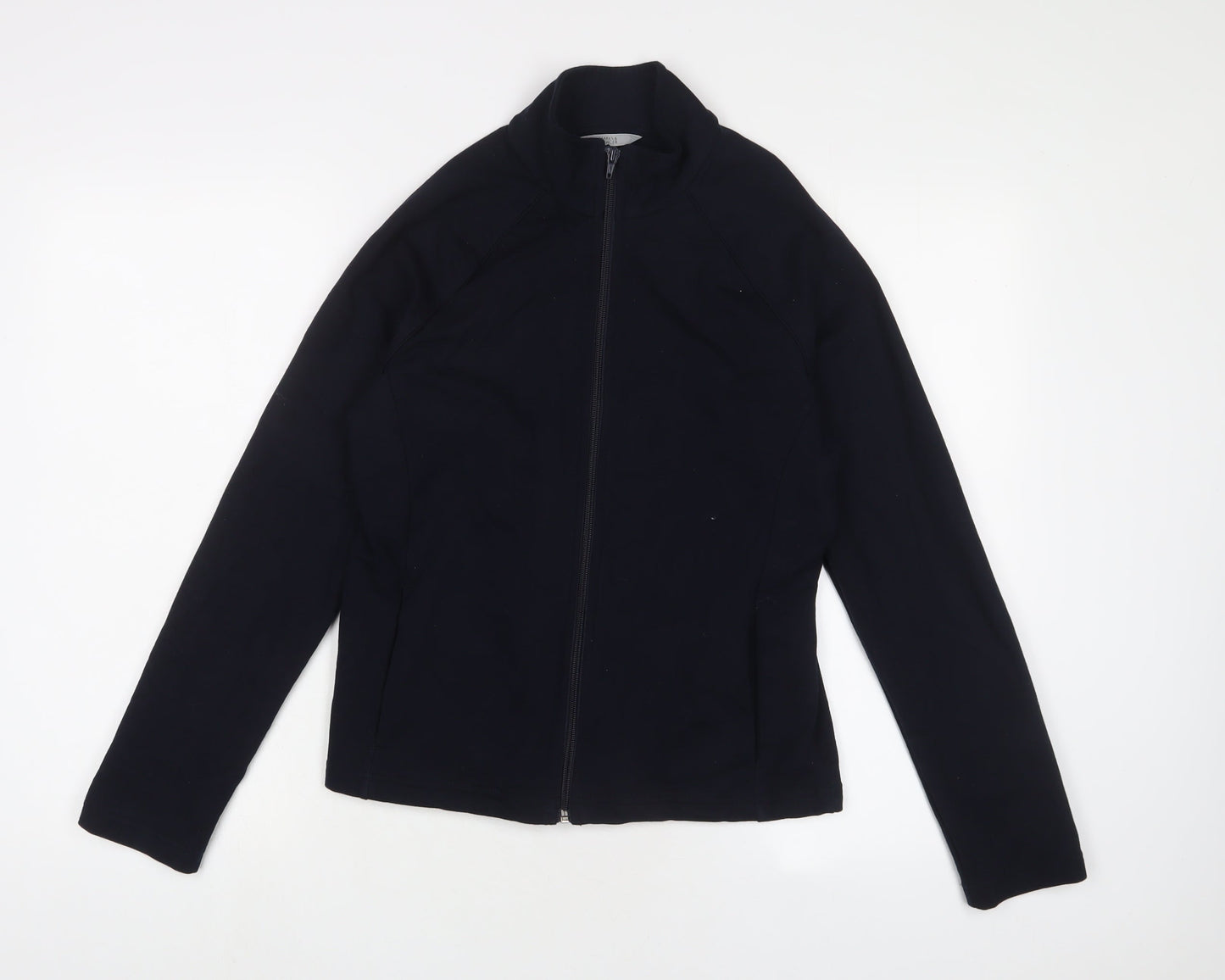 Marks and Spencer Womens Blue Cotton Full Zip Sweatshirt Size 10 Zip