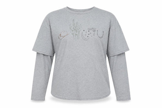 LABEL RAIL Womens Grey Cotton Basic T-Shirt Size 10 Crew Neck