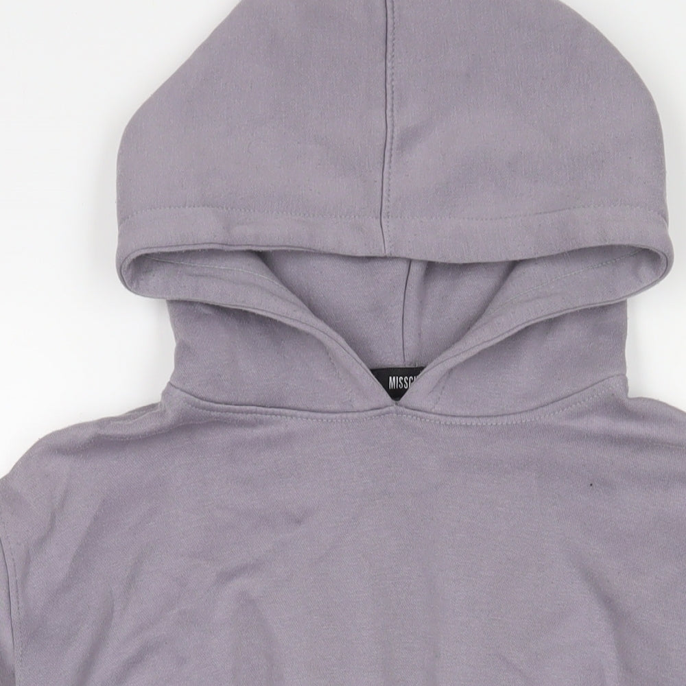 Missguided Womens Purple Cotton Pullover Hoodie Size 10 Pullover