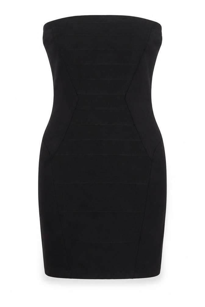 Topshop Womens Black Polyester Bodycon Size 8 Square Neck Zip