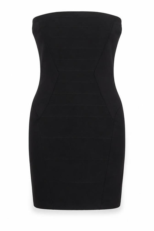 Topshop Womens Black Polyester Bodycon Size 8 Square Neck Zip