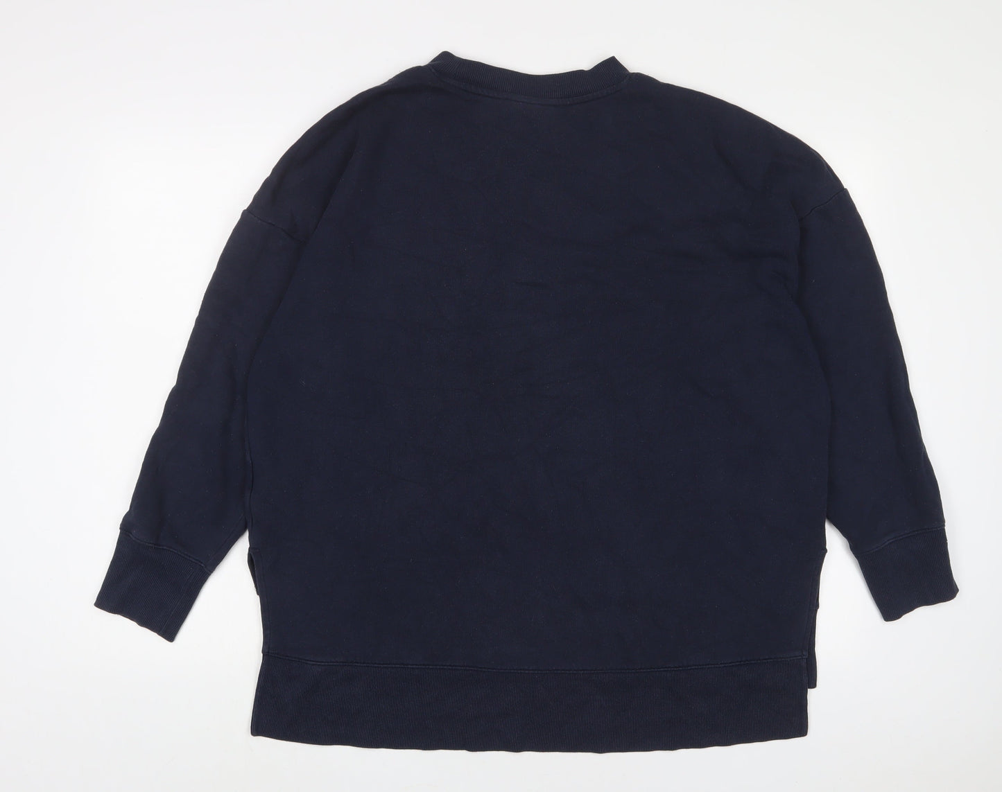 Monki Womens Blue Cotton Pullover Sweatshirt Size L Pullover