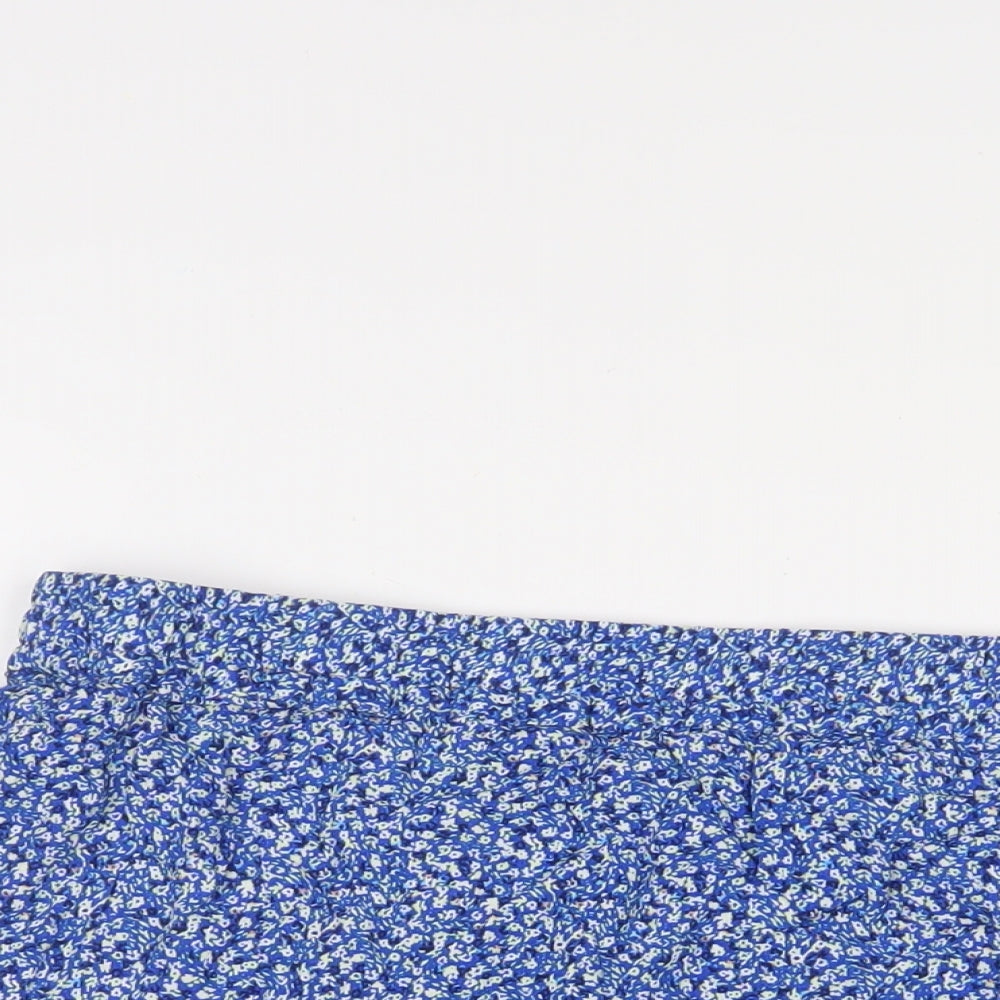 Marks and Spencer Womens Blue Floral Viscose A-Line Skirt Size 24