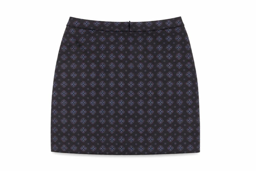 Warehouse Womens Multicoloured Argyle/Diamond Polyester A-Line Skirt Size 12 Zip