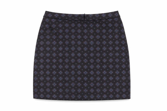 Warehouse Womens Multicoloured Argyle/Diamond Polyester A-Line Skirt Size 12 Zip