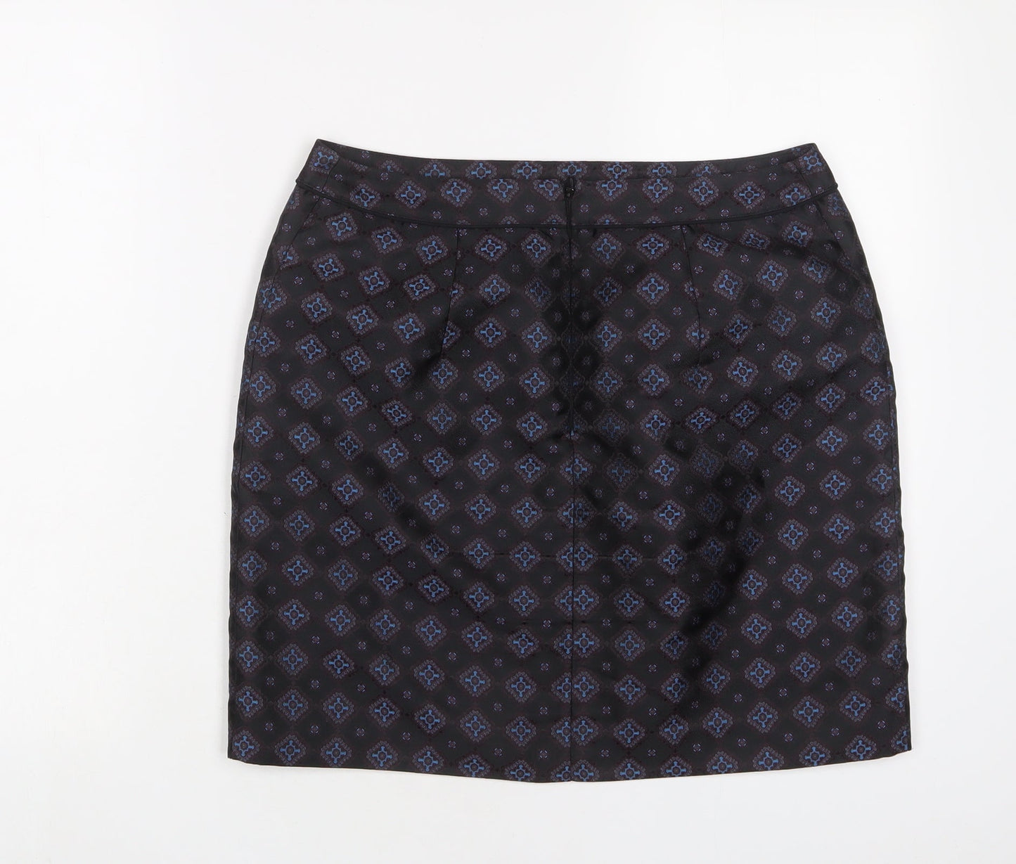 Warehouse Womens Multicoloured Argyle/Diamond Polyester A-Line Skirt Size 12 Zip