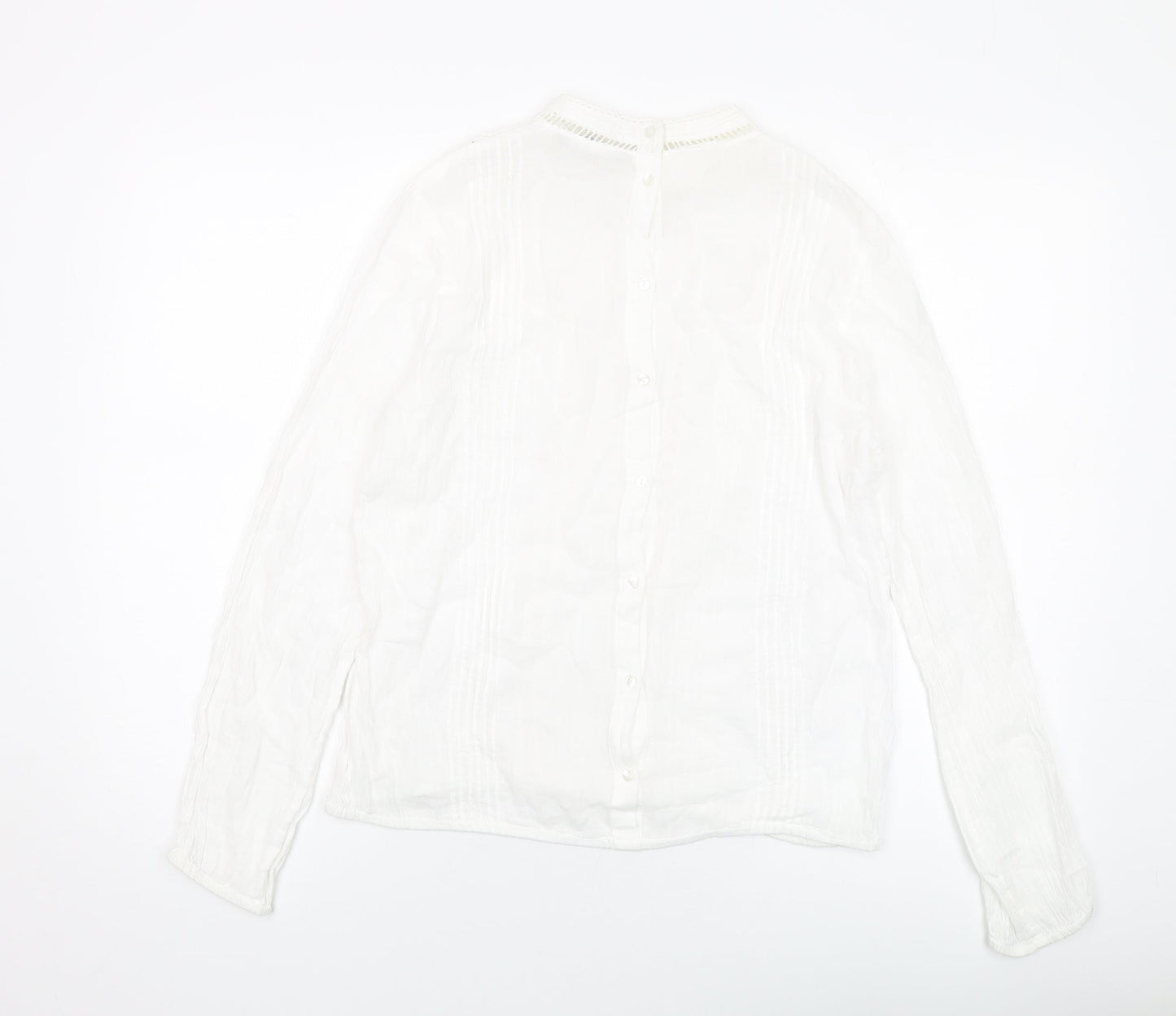 Red Herring Womens Blue Cotton Basic Blouse Size 12 Mock Neck