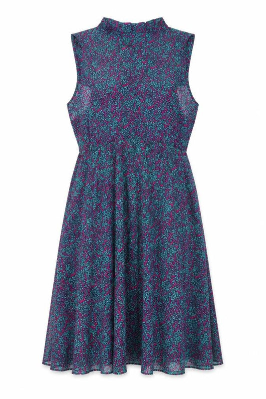 Izabel Womens Multicoloured Floral Viscose A-Line Size 14 V-Neck Tie
