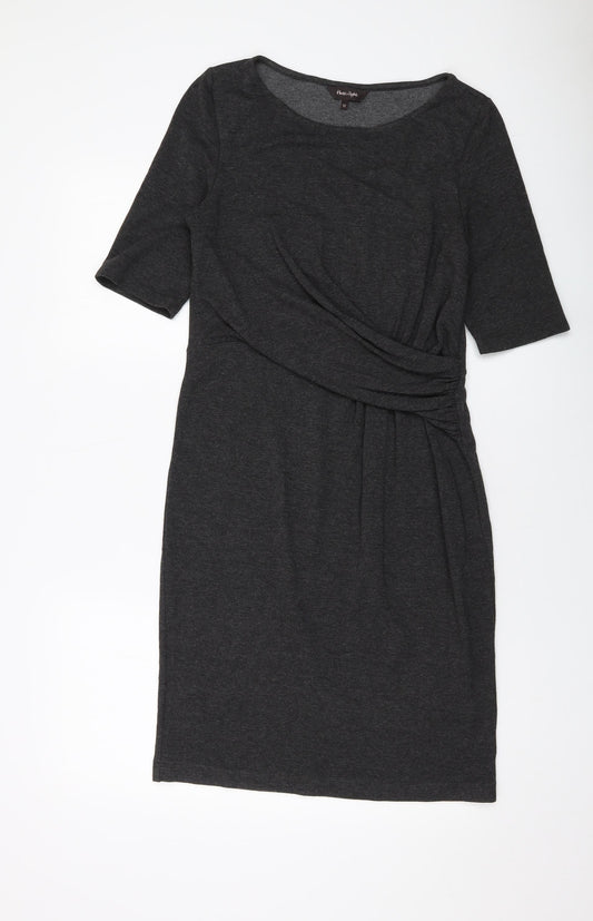 Phase Eight Womens Grey Viscose Sheath Size 12 Round Neck Pullover