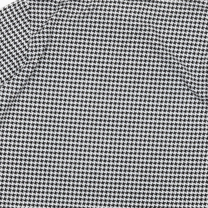 H&M Womens Black Geometric Polyester Basic T-Shirt Size S Round Neck
