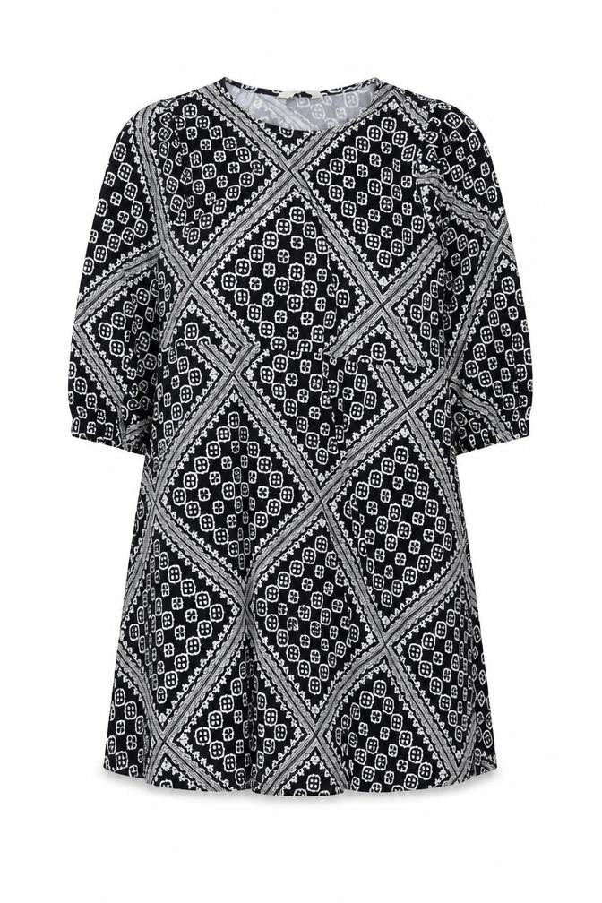 Marks & Spencer Womens Beige Geometric Viscose A-Line Size 18 Round Neck Pullover