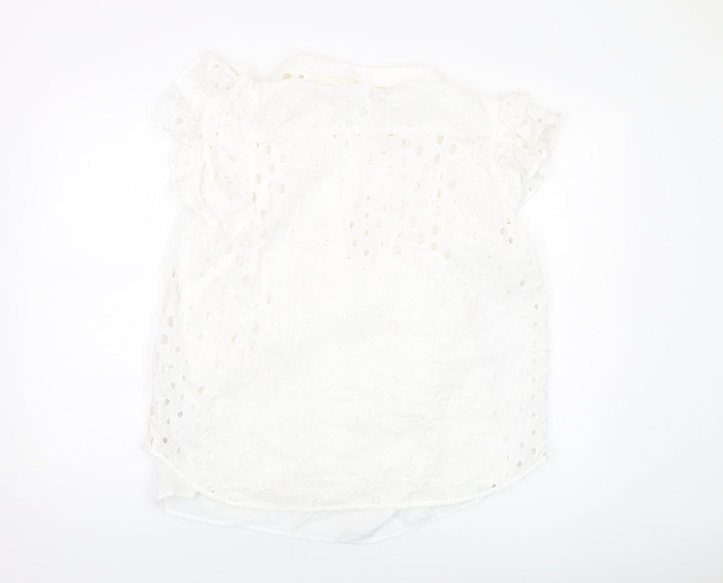 Marks and Spencer Womens Ivory Cotton Basic Button-Up Size 14 Collared