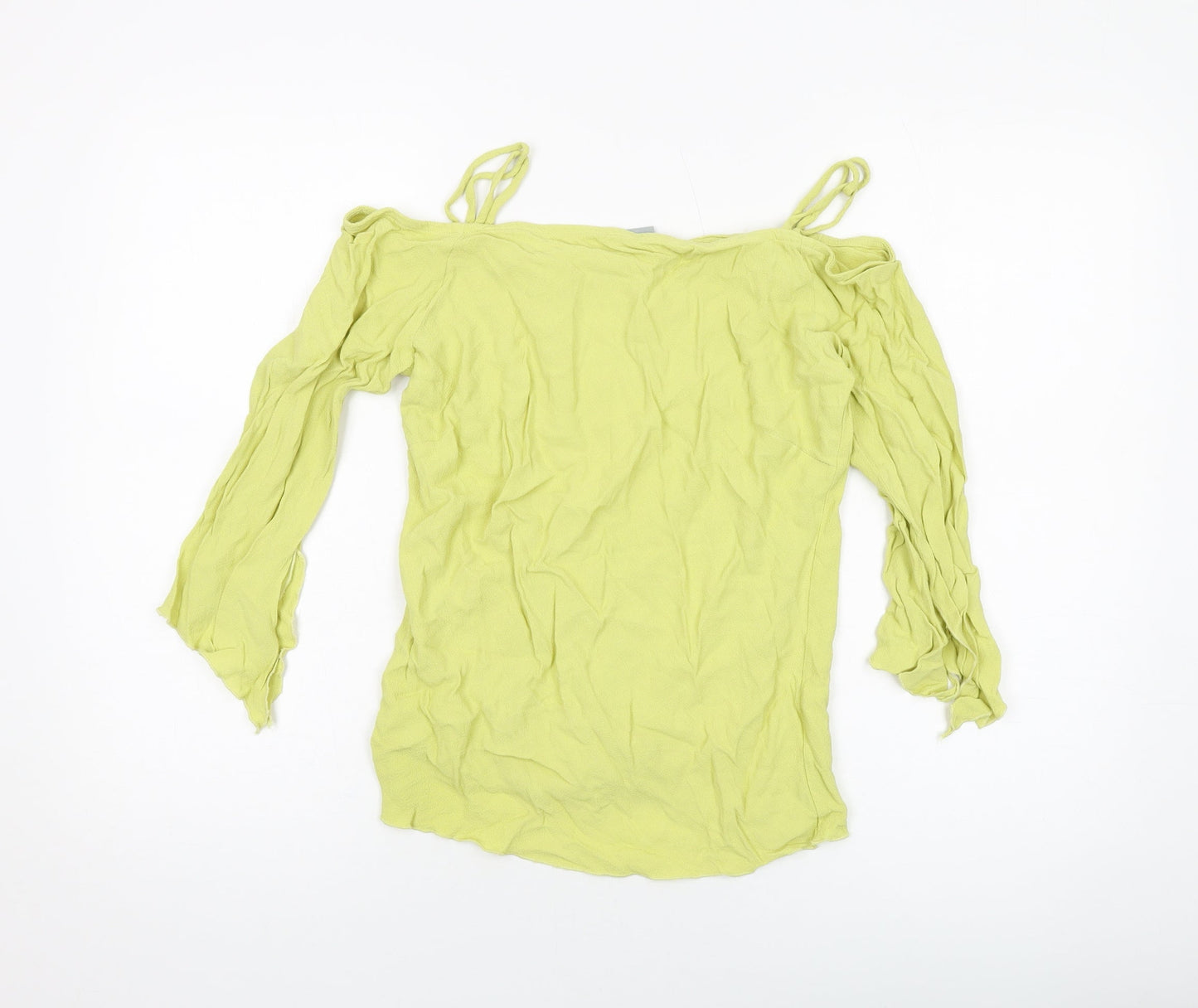 Wallis Womens Green Viscose Basic Blouse Size 10 Square Neck