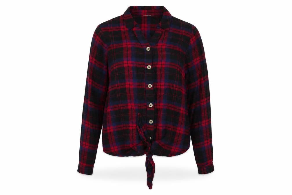 Monsoon Womens Red Plaid Cotton Basic Button-Up Size S Collared