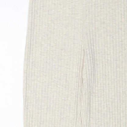 H&M Womens Beige Polyester Trousers Size S L31 in Regular