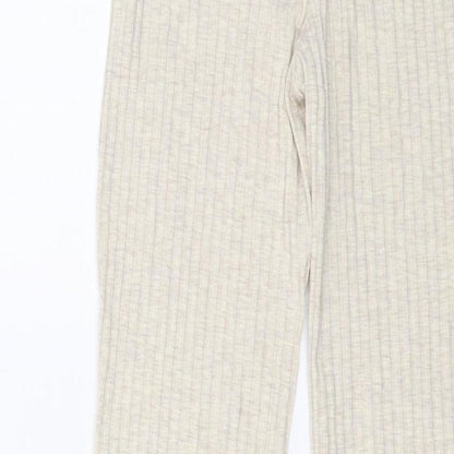 H&M Womens Beige Polyester Trousers Size S L31 in Regular
