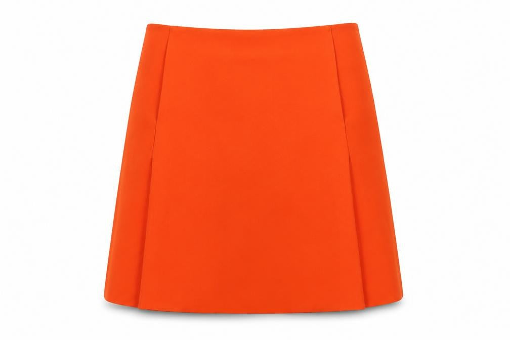COS Womens Orange Polyester A-Line Skirt Size 8 Zip