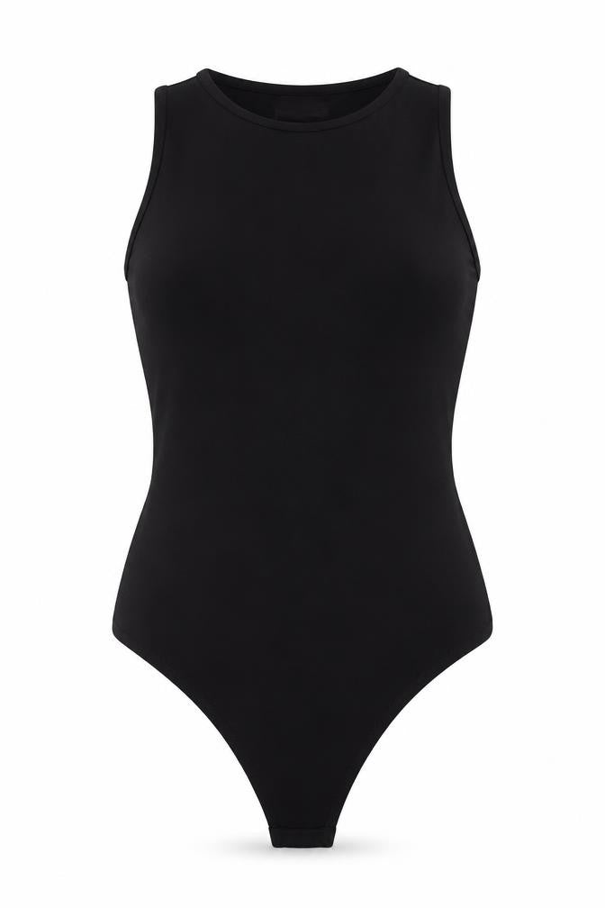Boohoo Womens Black Polyester Bodysuit One-Piece Size 8 Snap