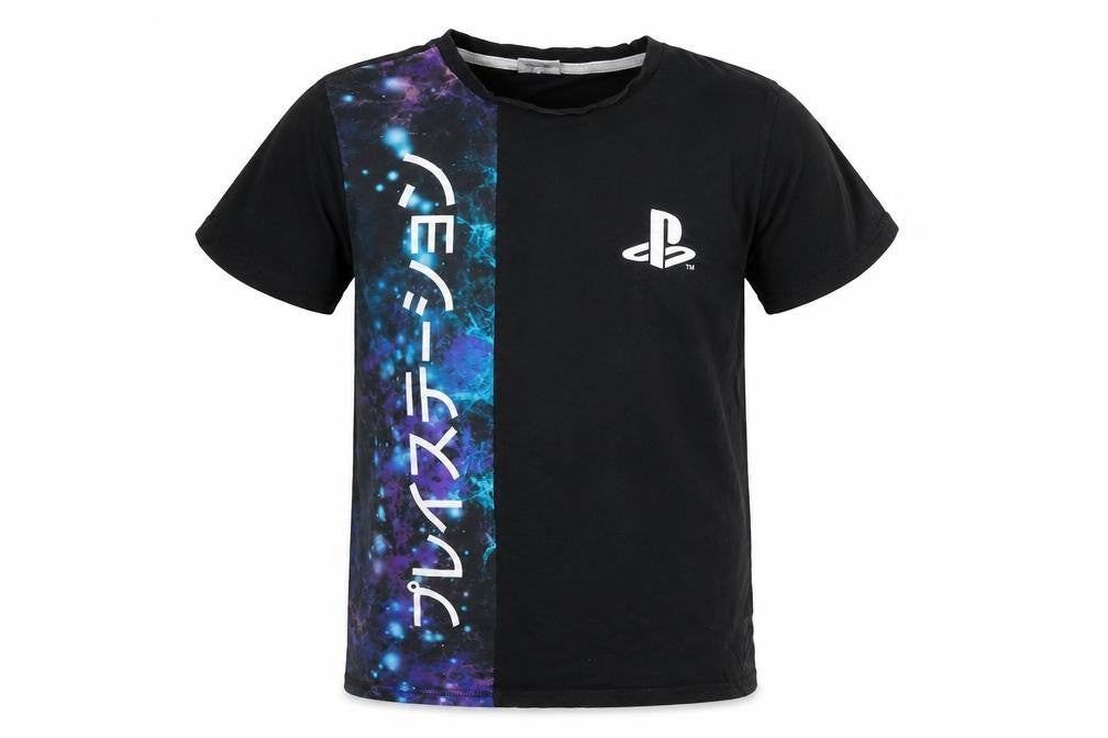 PlayStation Boys Black Cotton Basic T-Shirt Size 11-12 Years Crew Neck Pullover - Logo Text Print